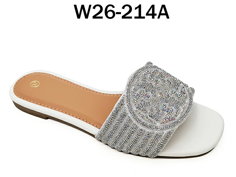 Wholesale Rhinestone-Embellished Multi-Strap Slide Sandals