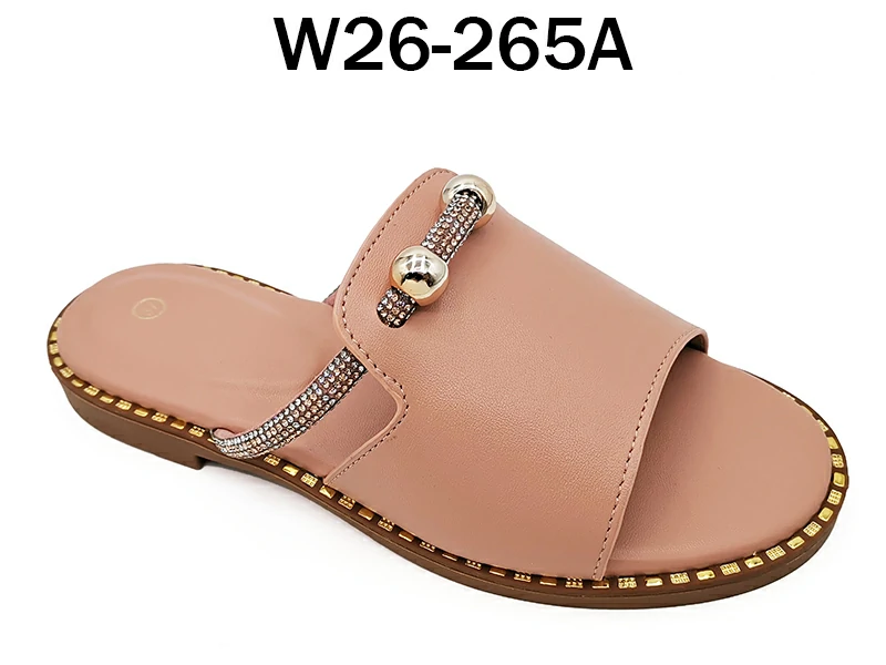 Wholesale Crystal-Accent Studded Slide Sandals