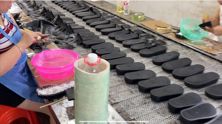 Production line at Angel Shoes factory